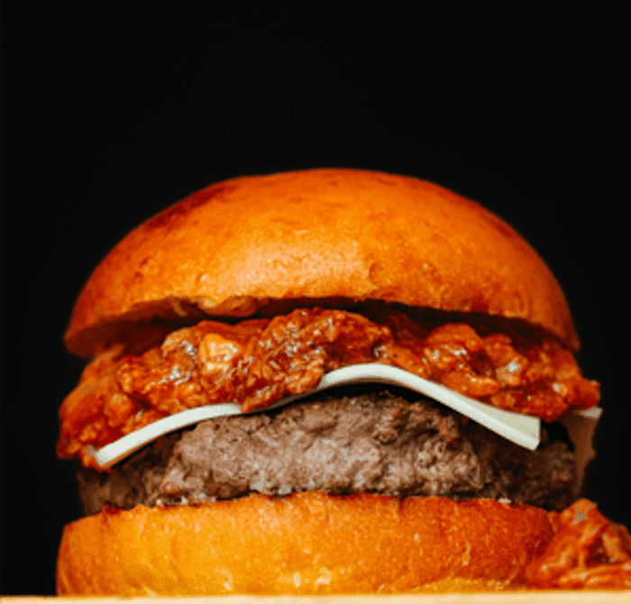 BURGER BOEUF ET PORC EFFILOCHÉ